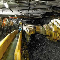 working coal mining machine