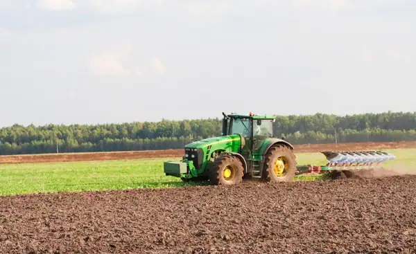 working tractor
